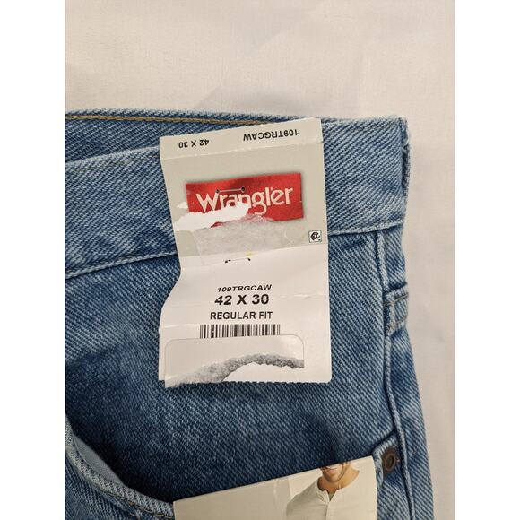 Wrangler Jeans 42x30 Blue Mens Regular Fit Straight Legs Comfort Denim Mid Rise - Picture 3 of 11